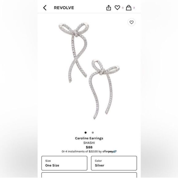 diamond bow earrings M45 - Picture 3 of 7